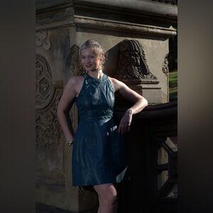 French Connection. Genuine Leather Dress. Green